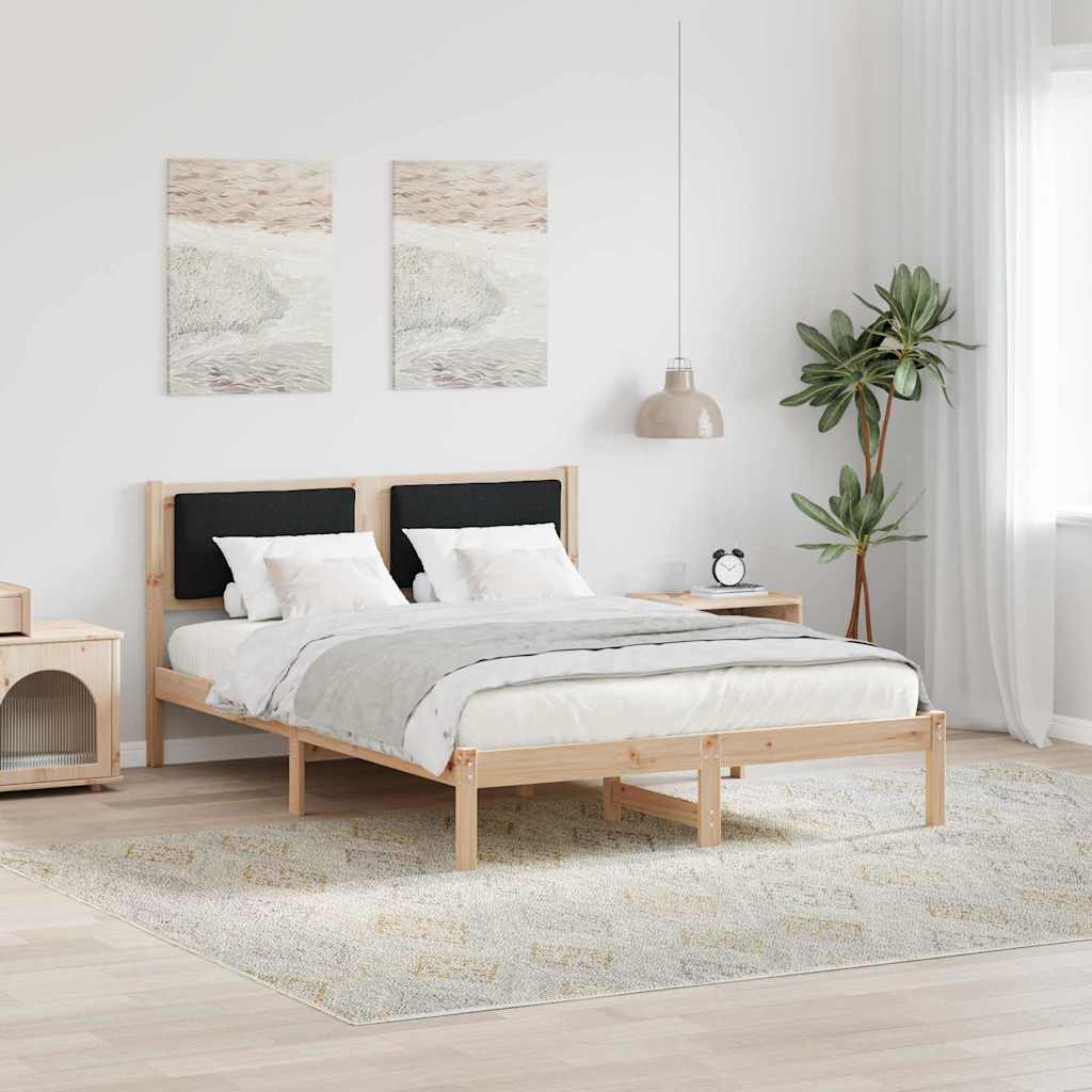 Krevetna konstrukcija Crna 160 x 200 cm Čvrsto borovo drvo