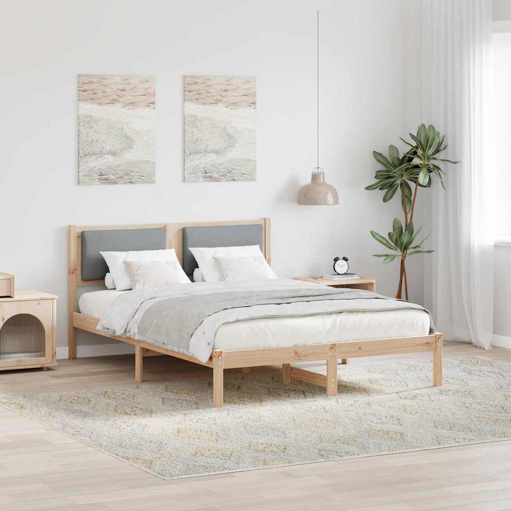 Krevetna konstrukcija s uzglavljem Svijetlo siva 150 x 200 cm