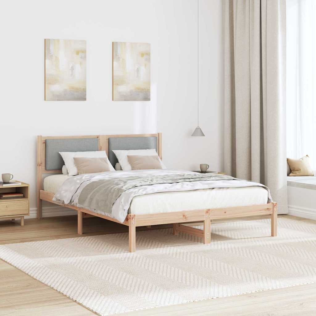 Krevetna konstrukcija s uzglavljem Svijetlo siva 150 x 200 cm