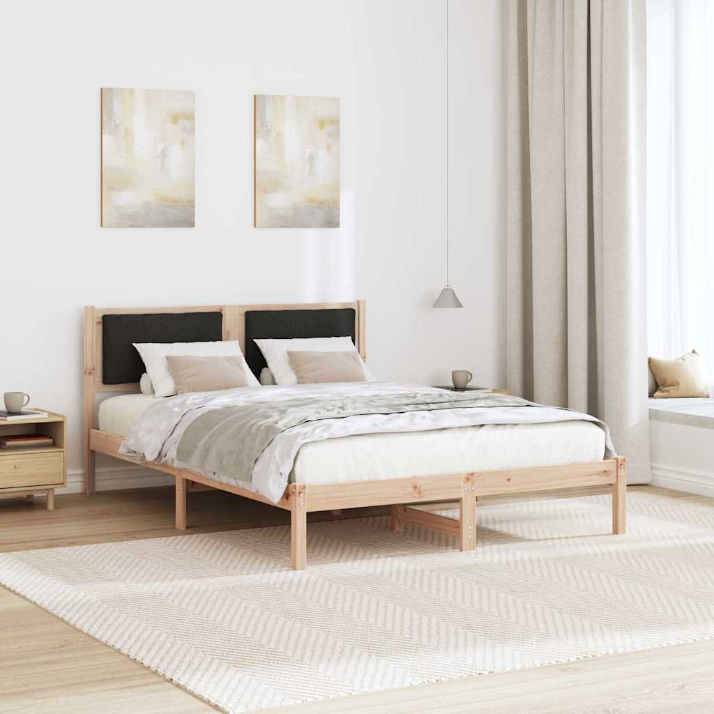 Krevetna konstrukcija Crna 140 x 190 cm Čvrsto borovo drvo