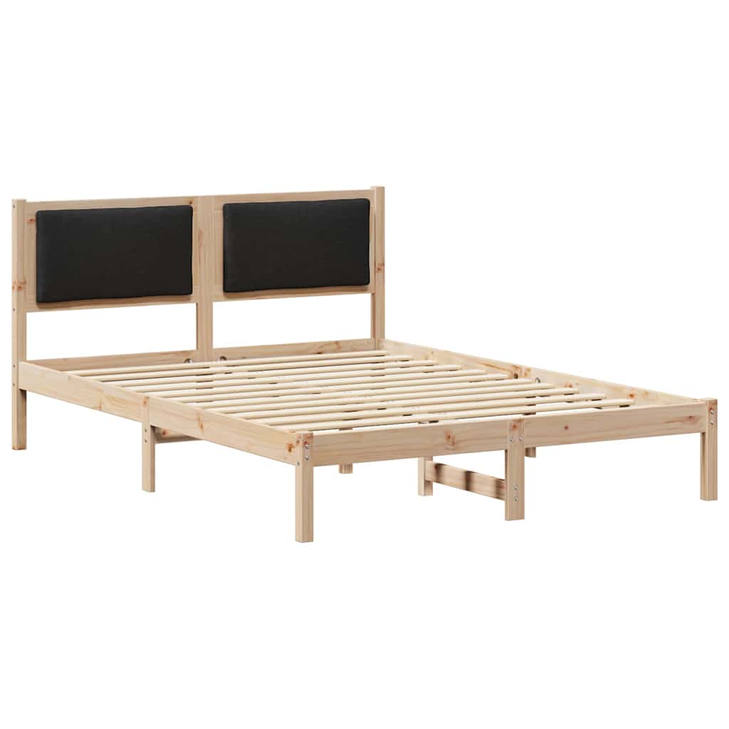 Krevetna konstrukcija Crna 140 x 190 cm Čvrsto borovo drvo