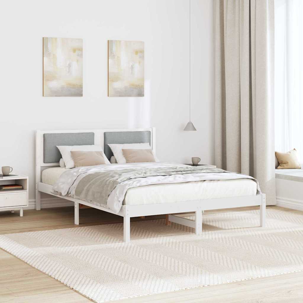 Krevetna konstrukcija s uzglavljem Svijetlo siva 140 x 190 cm