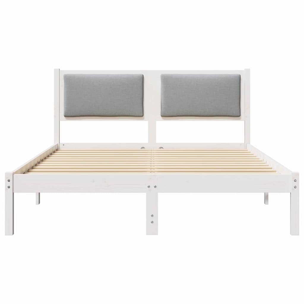 Krevetna konstrukcija s uzglavljem Svijetlo siva 140 x 190 cm