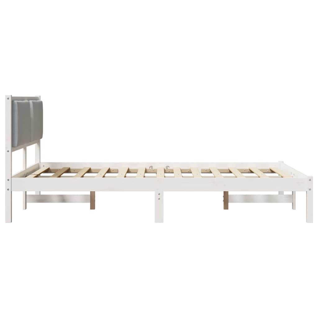 Krevetna konstrukcija s uzglavljem Svijetlo siva 140 x 190 cm
