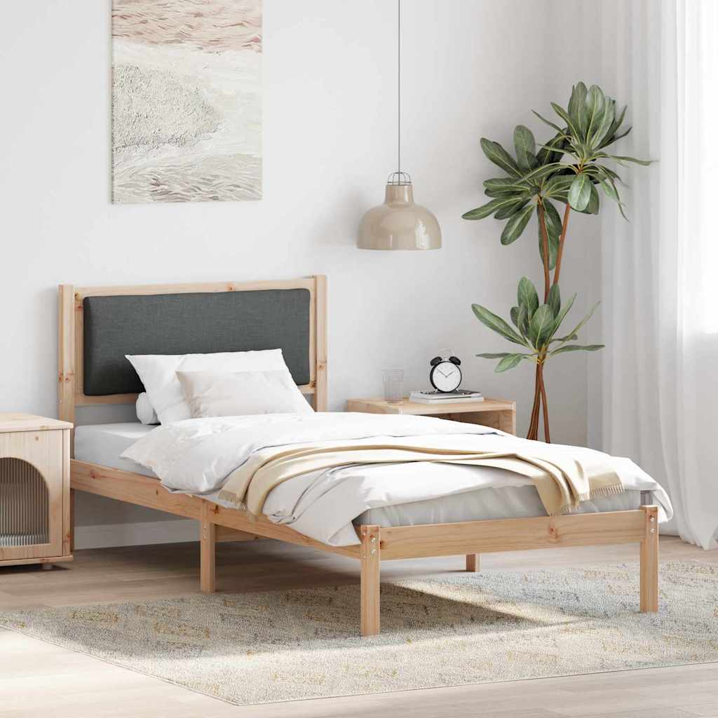 Krevetna konstrukcija Tamno siva 90 x 200 cm Čvrsto borovo drvo