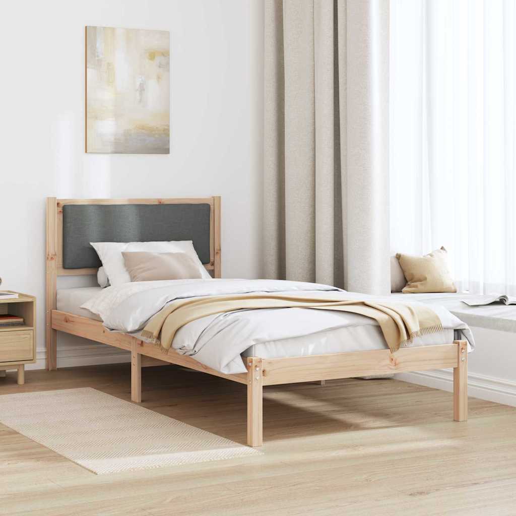 Krevetna konstrukcija Tamno siva 90 x 200 cm Čvrsto borovo drvo