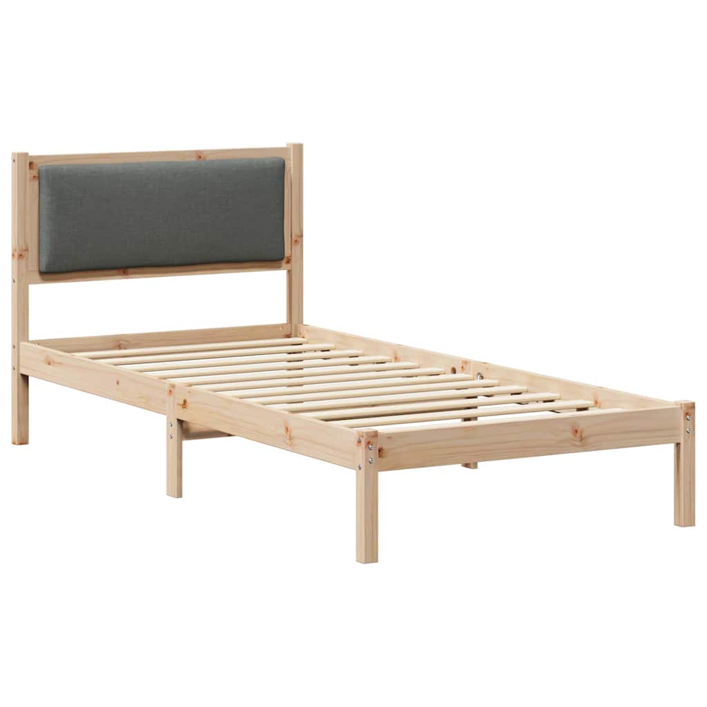 Krevetna konstrukcija Tamno siva 90 x 200 cm Čvrsto borovo drvo