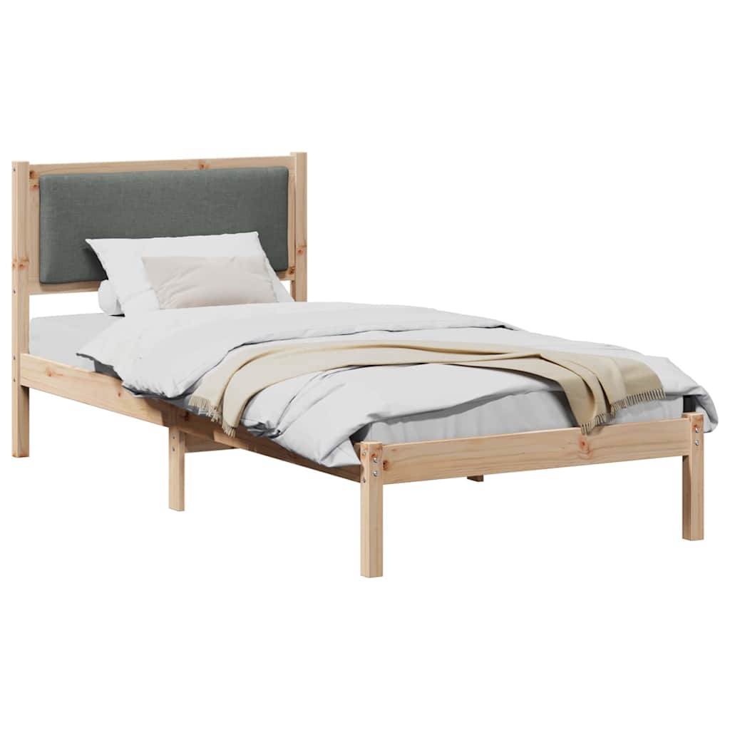 Krevetna konstrukcija Tamno siva 90 x 200 cm Čvrsto borovo drvo