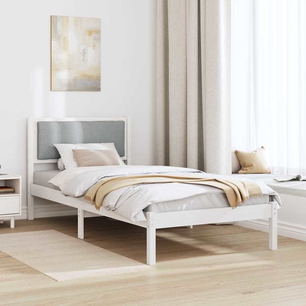 Krevetna konstrukcija s uzglavljem Svijetlo siva 90 x 190 cm