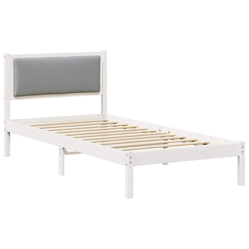 Krevetna konstrukcija s uzglavljem Svijetlo siva 90 x 190 cm