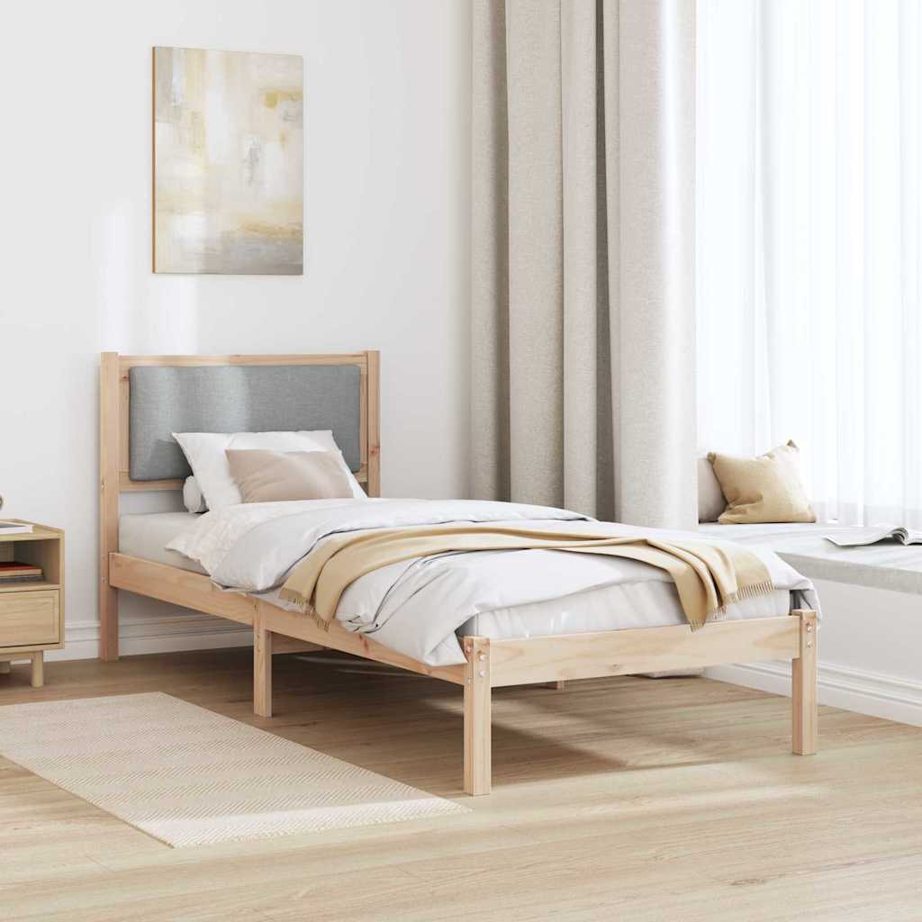 Krevetna konstrukcija s uzglavljem Svijetlo siva 80 x 190 cm