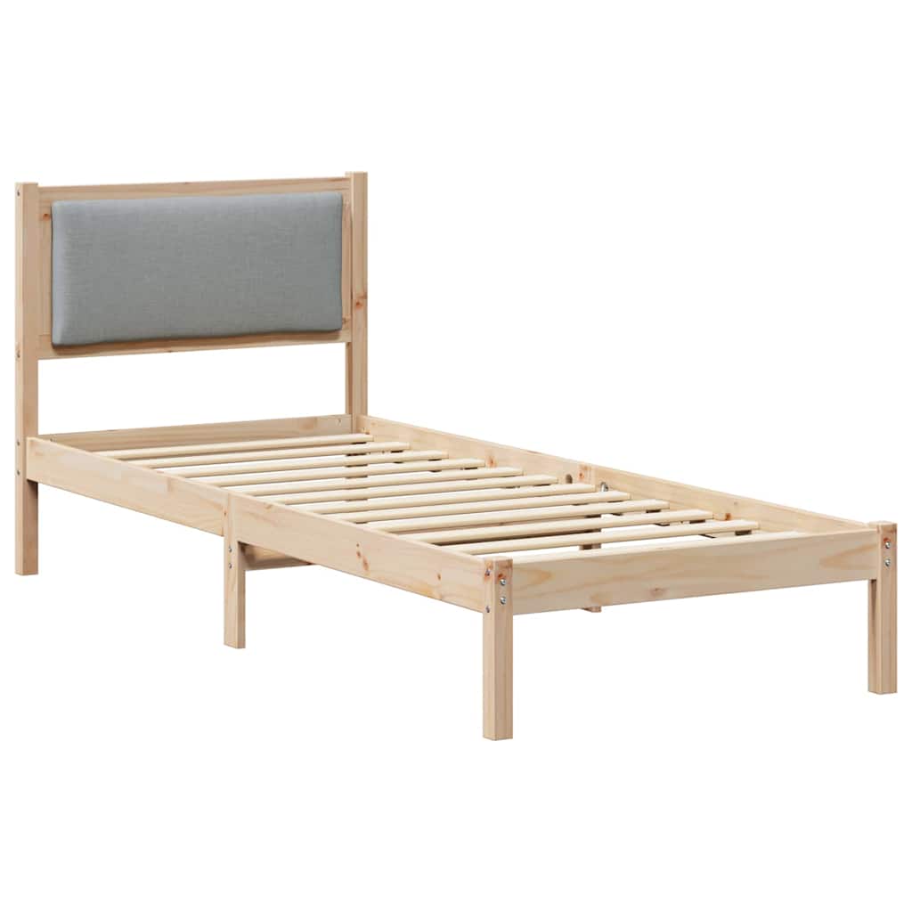 Krevetna konstrukcija s uzglavljem Svijetlo siva 80 x 190 cm