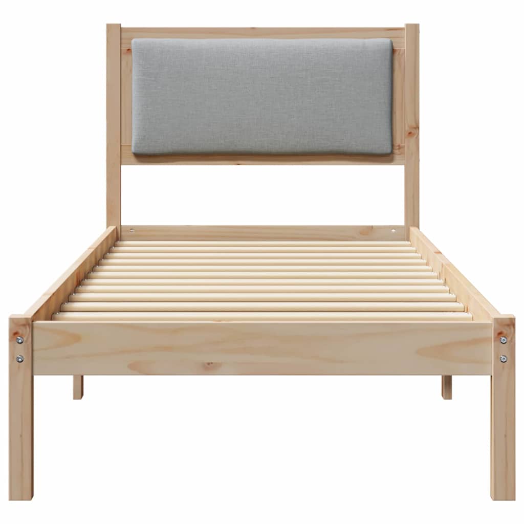 Krevetna konstrukcija s uzglavljem Svijetlo siva 80 x 190 cm