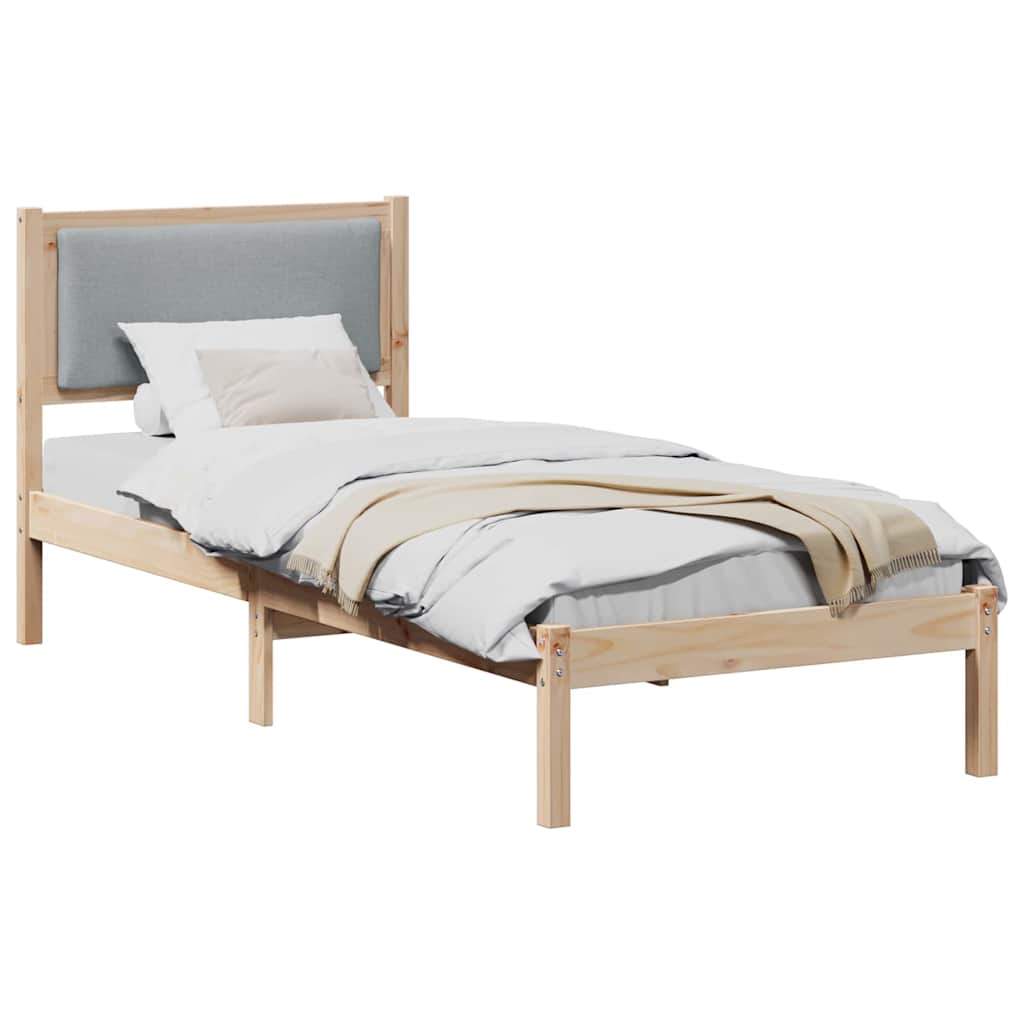 Krevetna konstrukcija s uzglavljem Svijetlo siva 80 x 190 cm