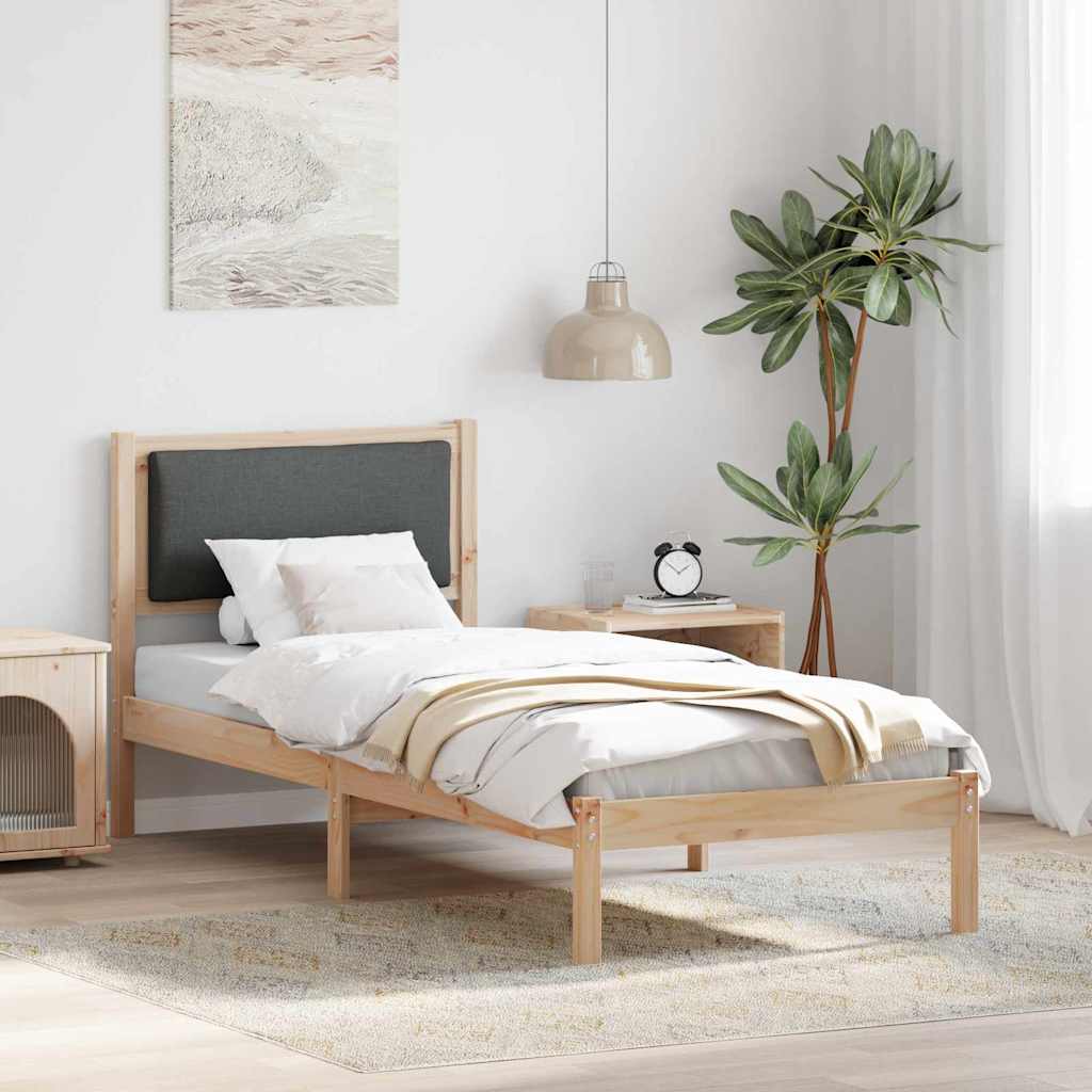 Krevetna konstrukcija Tamno siva 80 x 190 cm Čvrsto borovo drvo