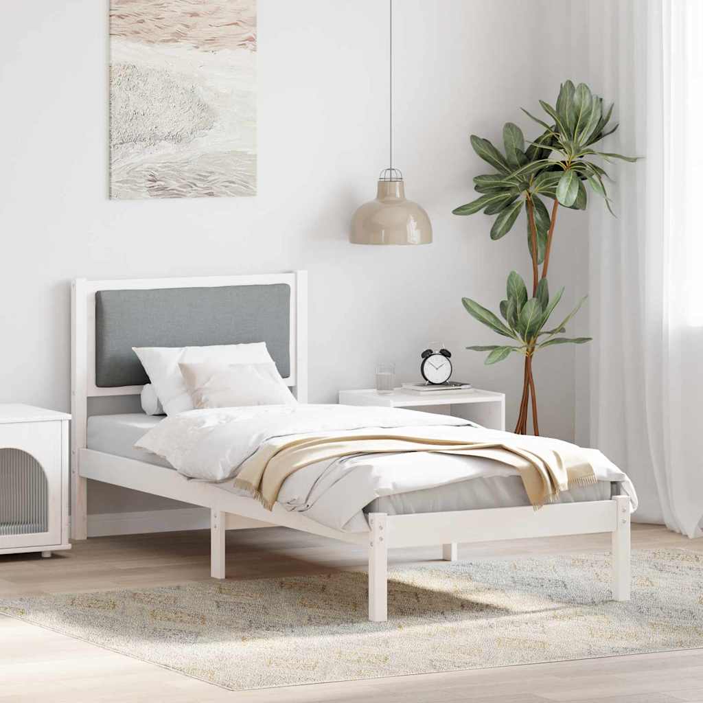 Krevetna konstrukcija s uzglavljem Svijetlo siva 80 x 190 cm