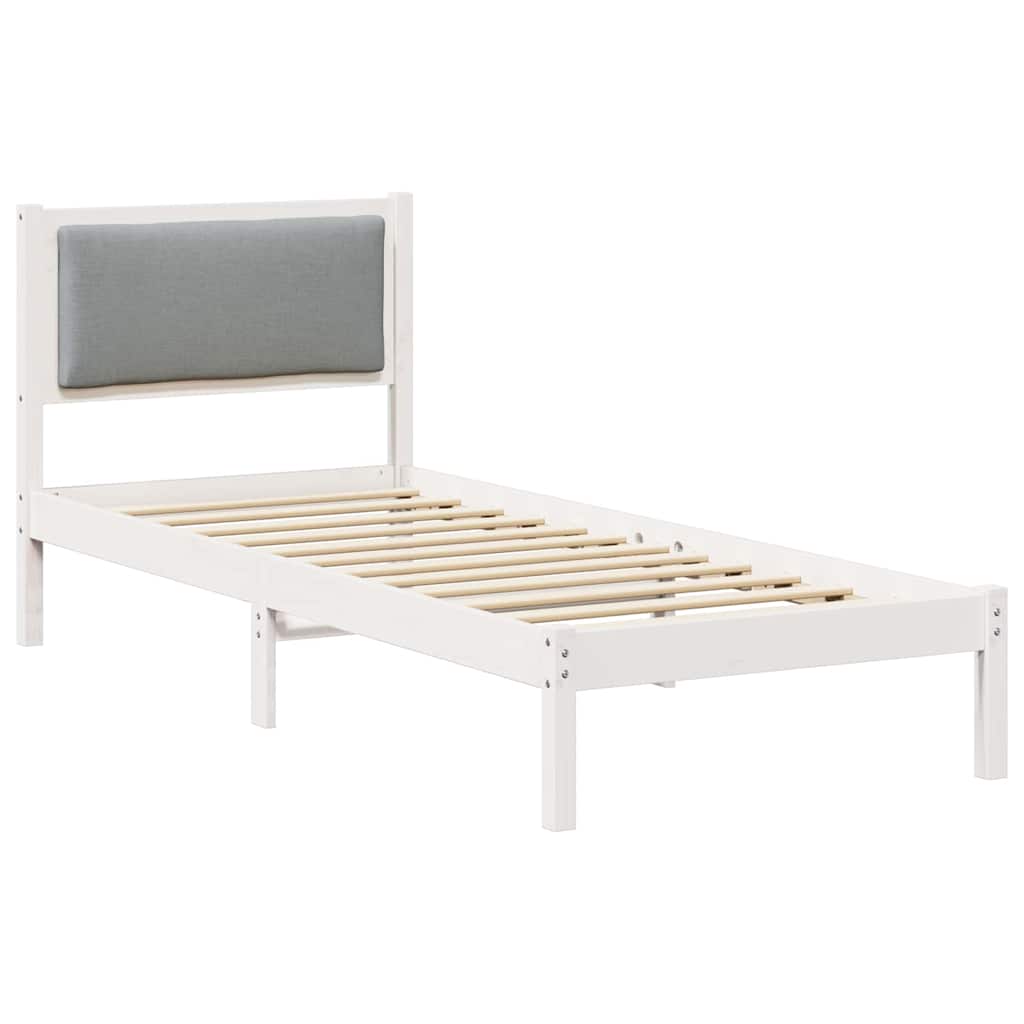 Krevetna konstrukcija s uzglavljem Svijetlo siva 80 x 190 cm