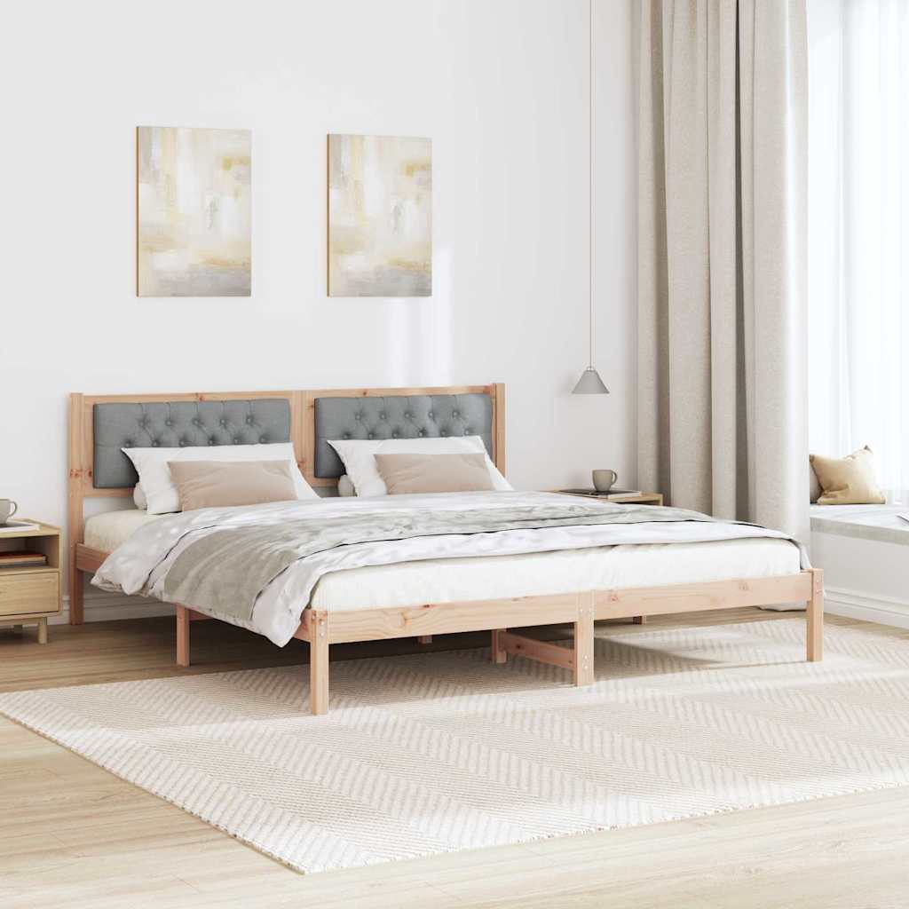 Krevetna konstrukcija s uzglavljem Svijetlo siva 160 x 200 cm