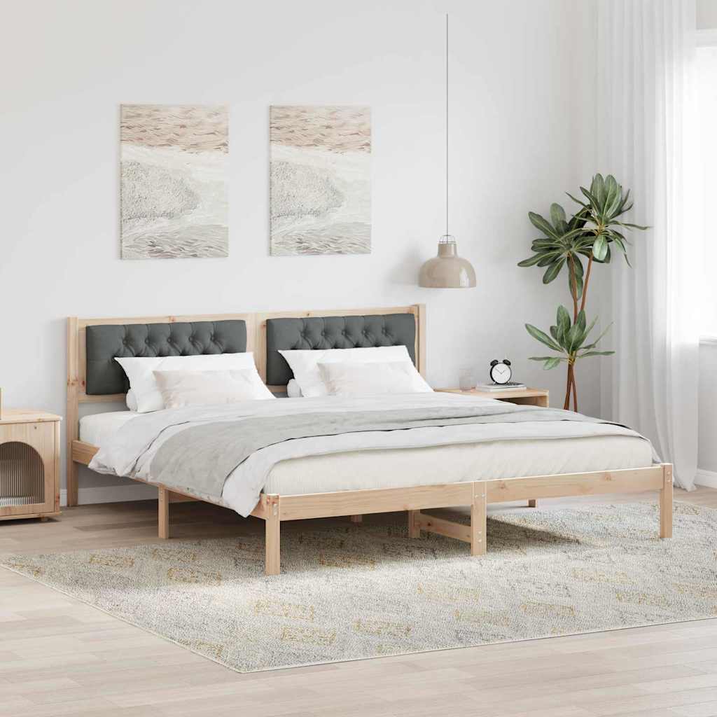 Krevetna konstrukcija s uzglavljem Tamno siva 160 x 200 cm