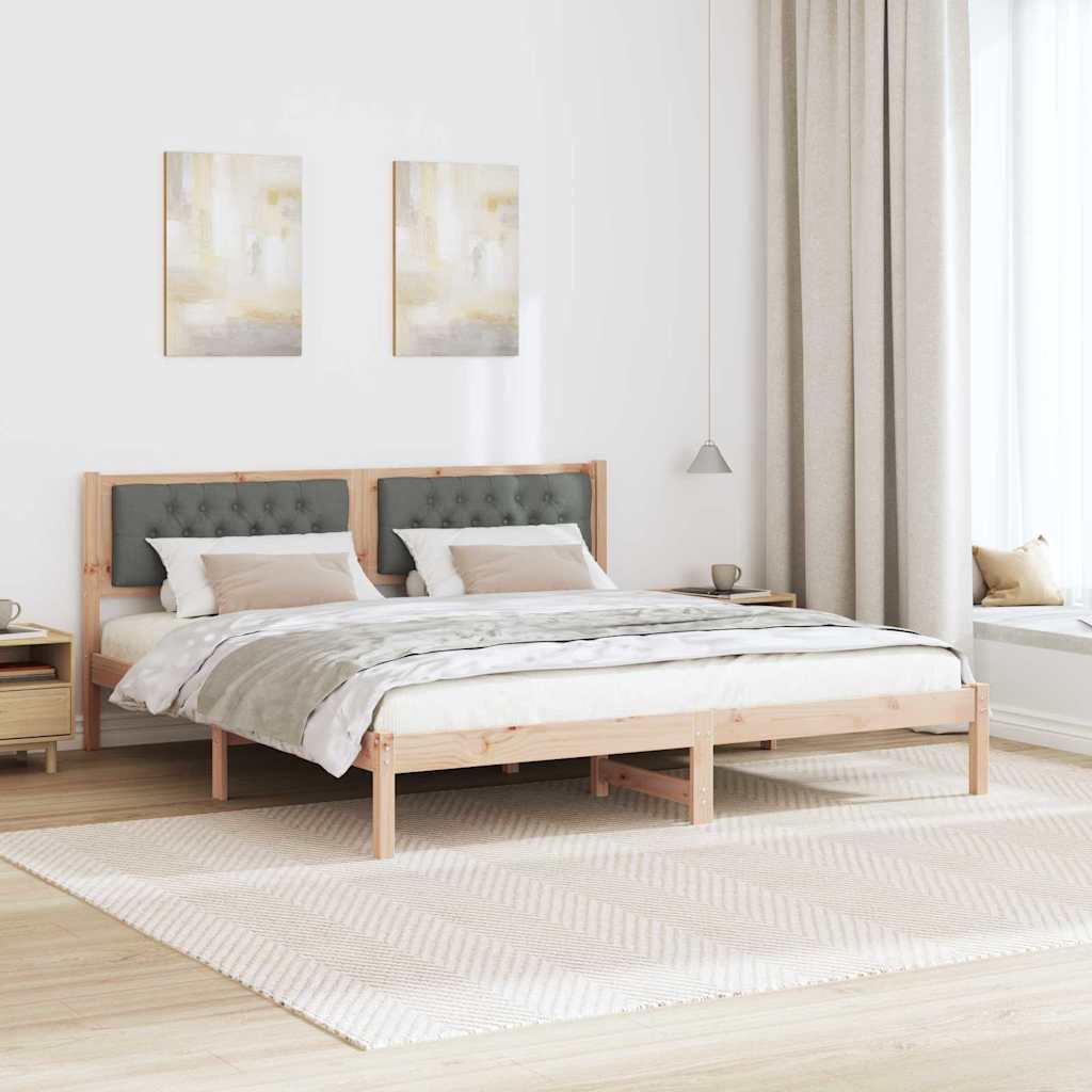 Krevetna konstrukcija s uzglavljem Tamno siva 160 x 200 cm