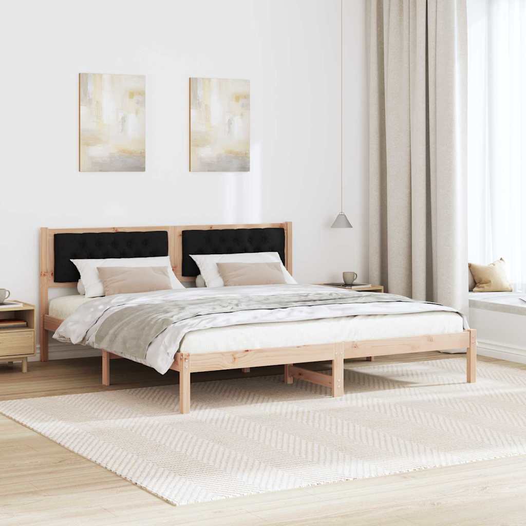 Krevetna konstrukcija Crna 160 x 200 cm Čvrsto borovo drvo