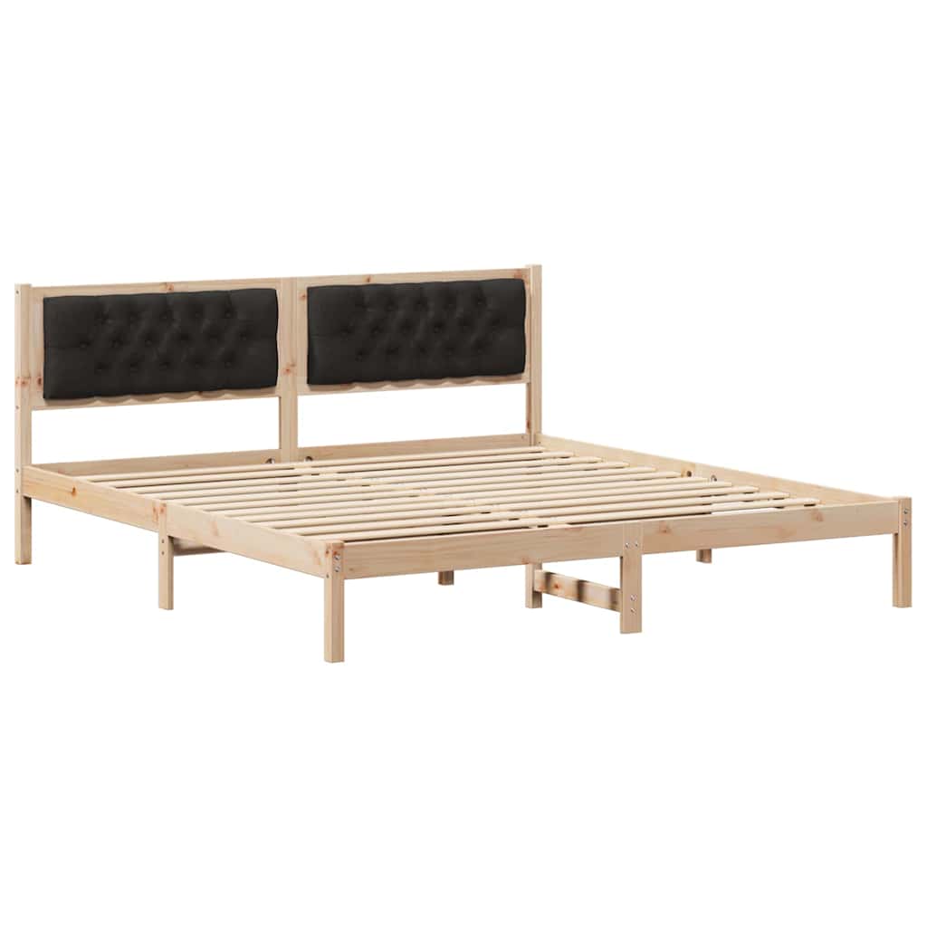 Krevetna konstrukcija Crna 160 x 200 cm Čvrsto borovo drvo