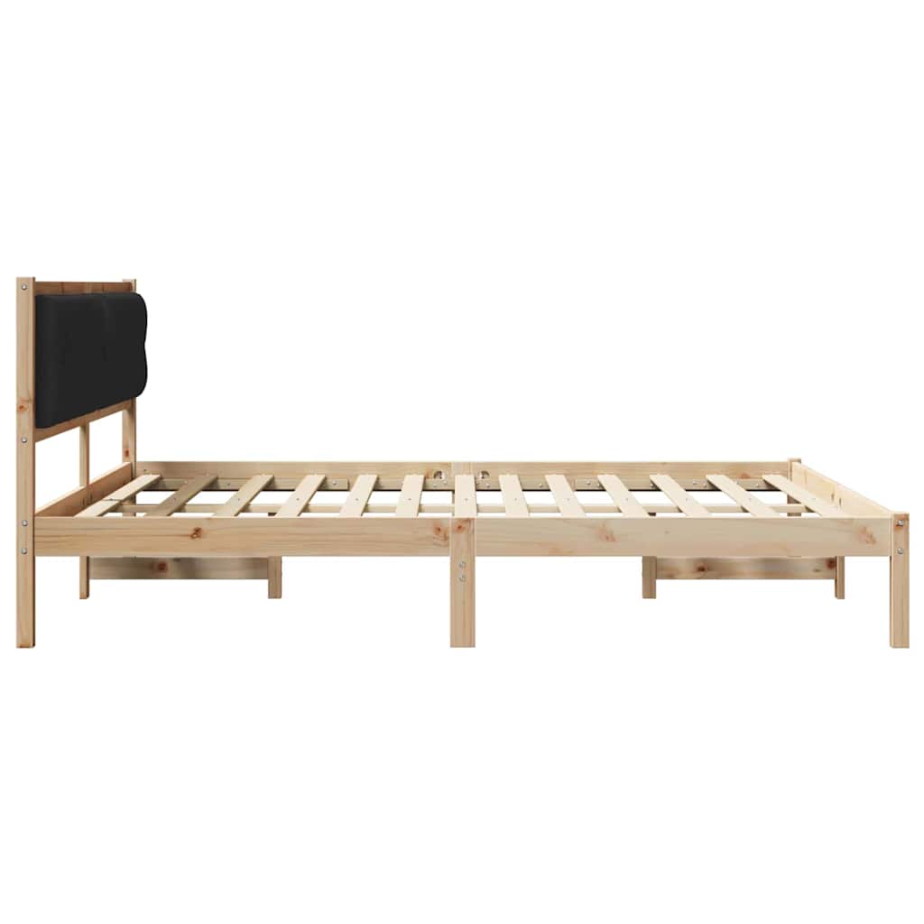 Krevetna konstrukcija Crna 160 x 200 cm Čvrsto borovo drvo