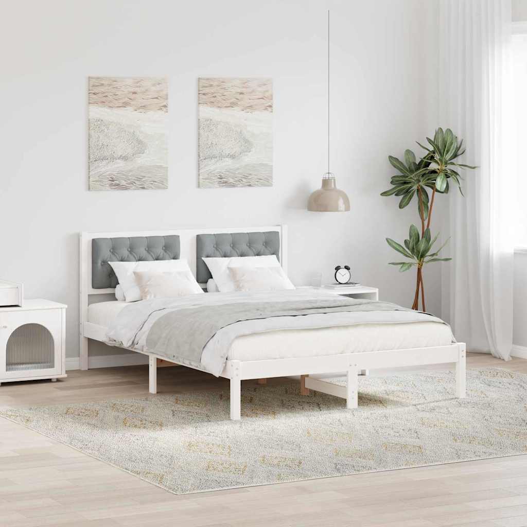 Krevetna konstrukcija s uzglavljem Svijetlo siva 150 x 200 cm