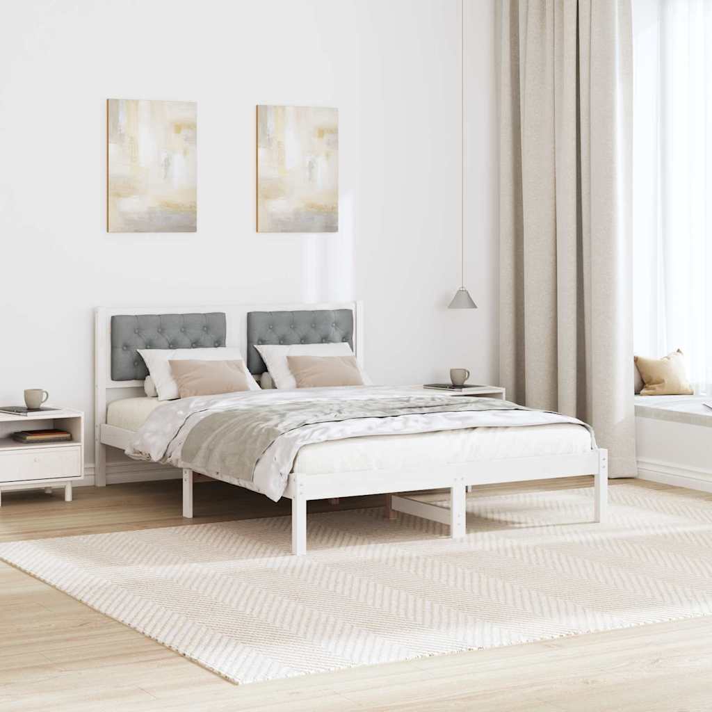 Krevetna konstrukcija s uzglavljem Svijetlo siva 150 x 200 cm