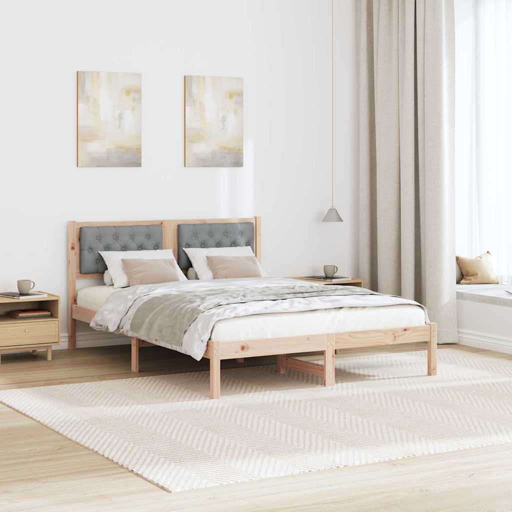 Krevetna konstrukcija s uzglavljem Svijetlo siva 140 x 200 cm
