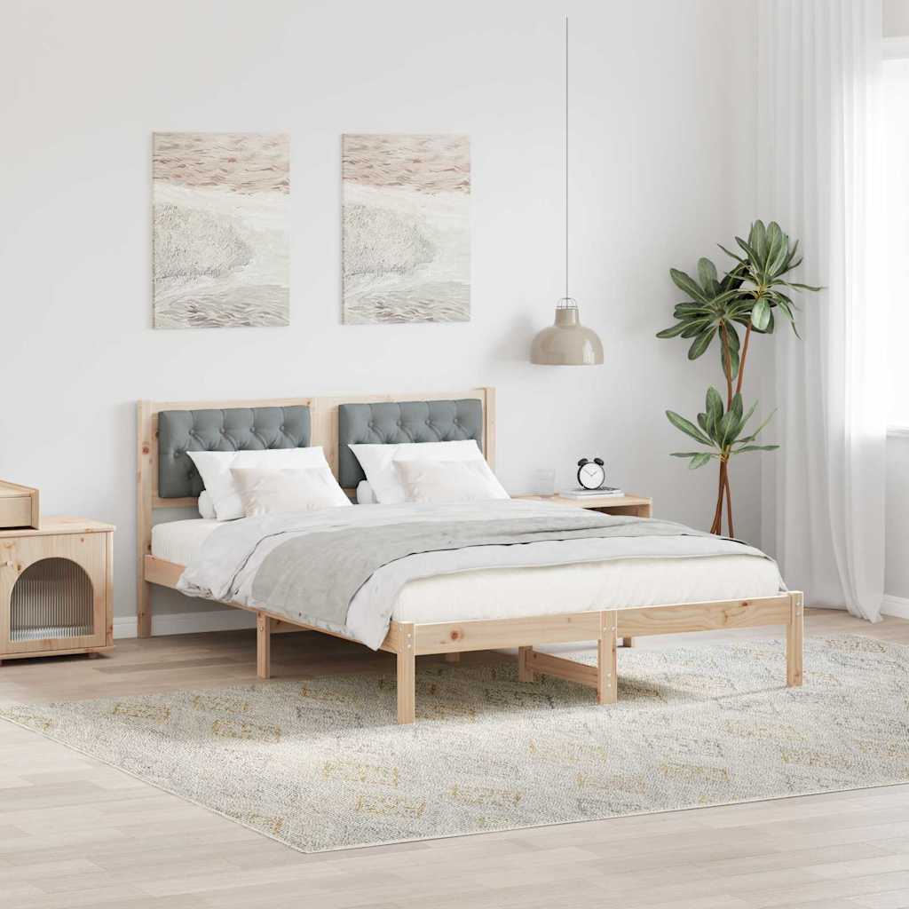 Krevetna konstrukcija s uzglavljem Svijetlo siva 140 x 190 cm