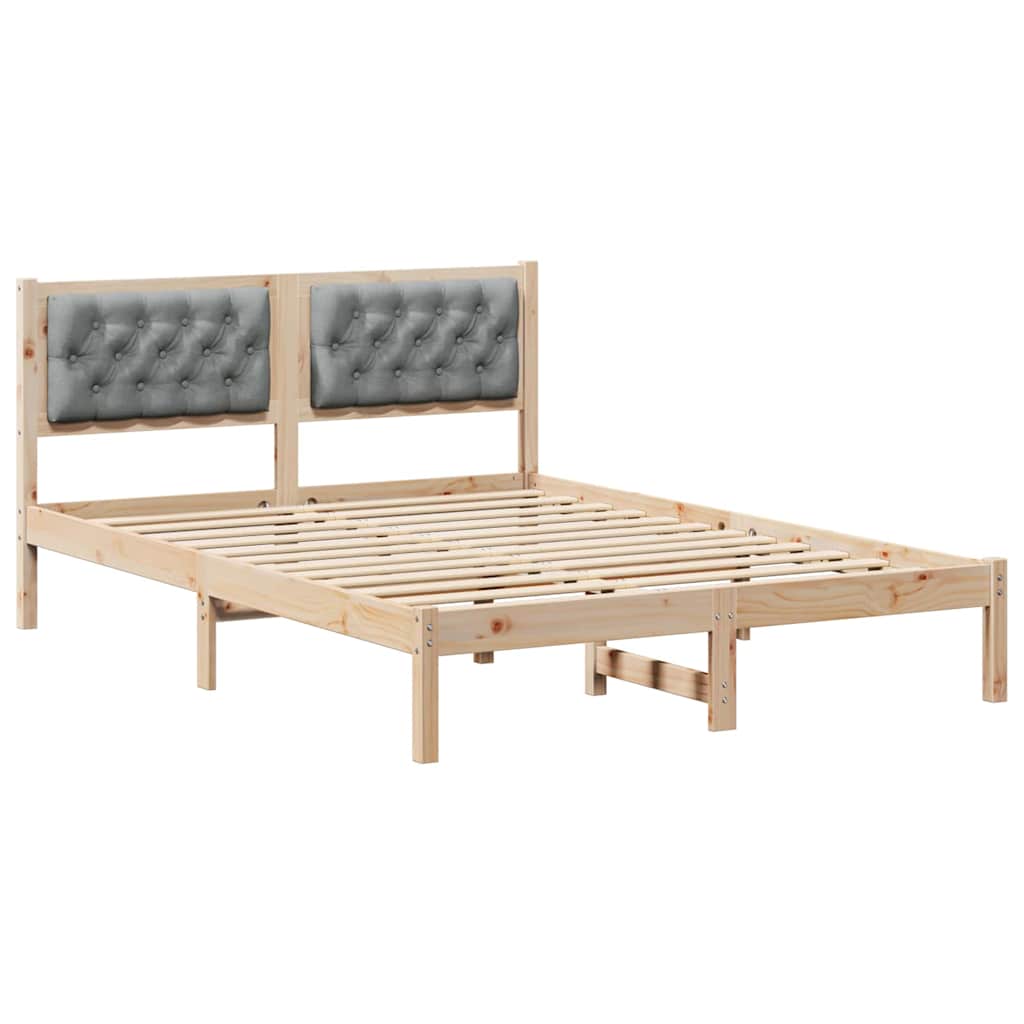 Krevetna konstrukcija s uzglavljem Svijetlo siva 140 x 190 cm