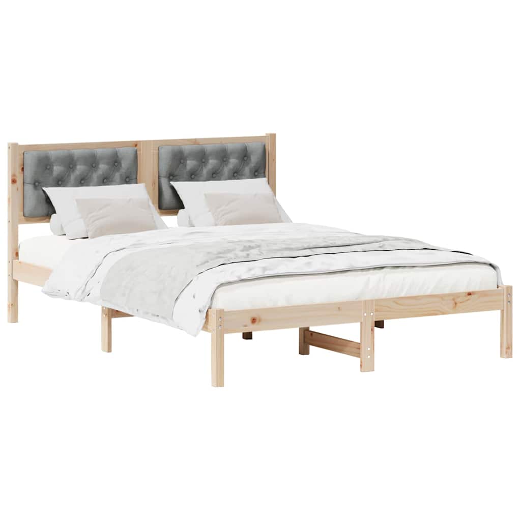 Krevetna konstrukcija s uzglavljem Svijetlo siva 140 x 190 cm