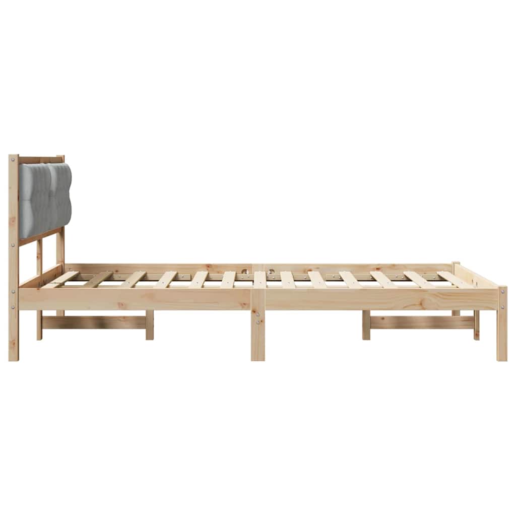 Krevetna konstrukcija s uzglavljem Svijetlo siva 140 x 190 cm