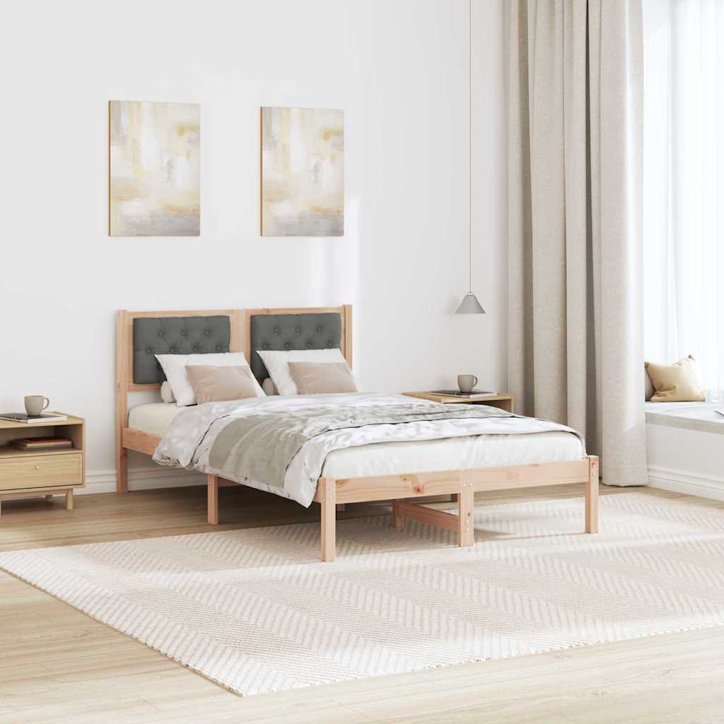 Krevetna konstrukcija s uzglavljem Tamno siva 120 x 190 cm