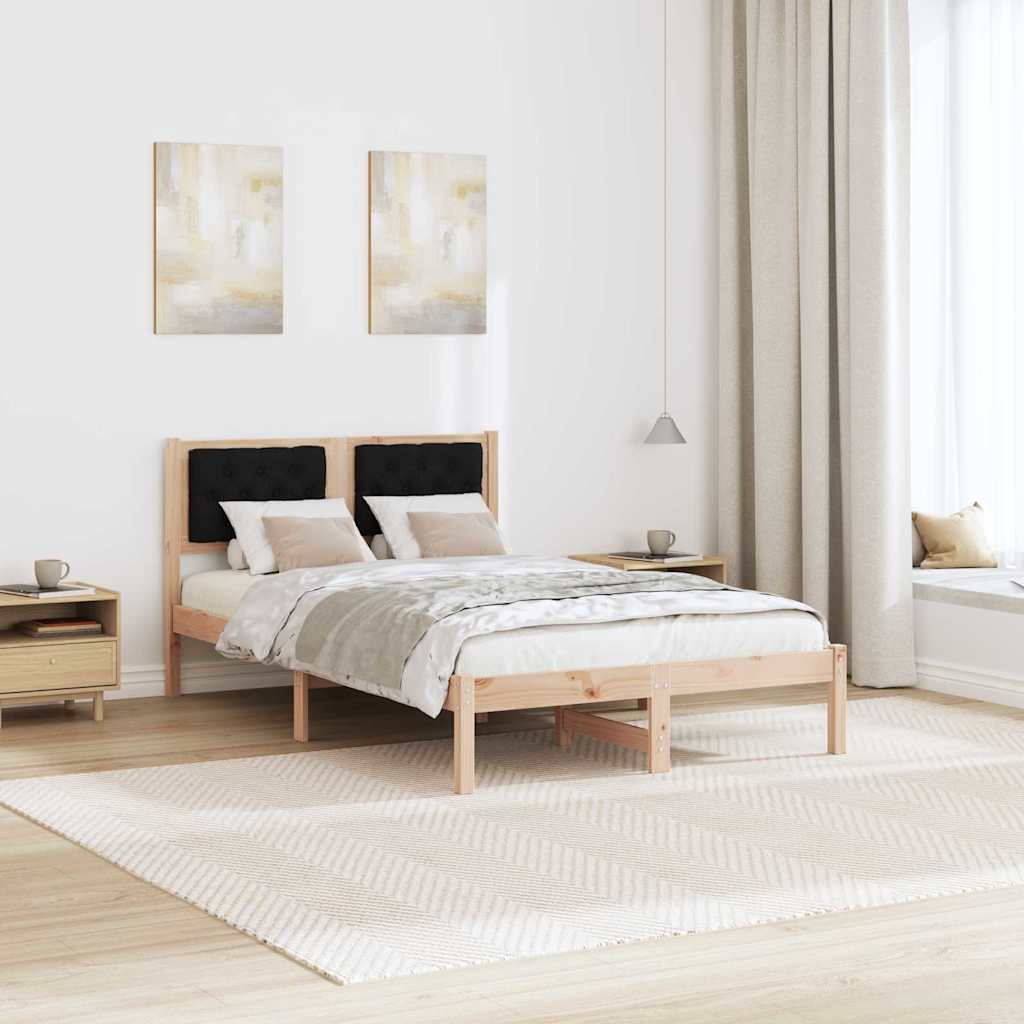 Krevetna konstrukcija Crna 120 x 190 cm Čvrsto borovo drvo