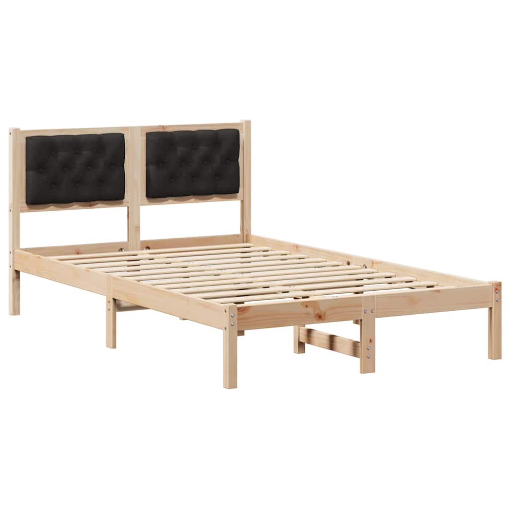 Krevetna konstrukcija Crna 120 x 190 cm Čvrsto borovo drvo