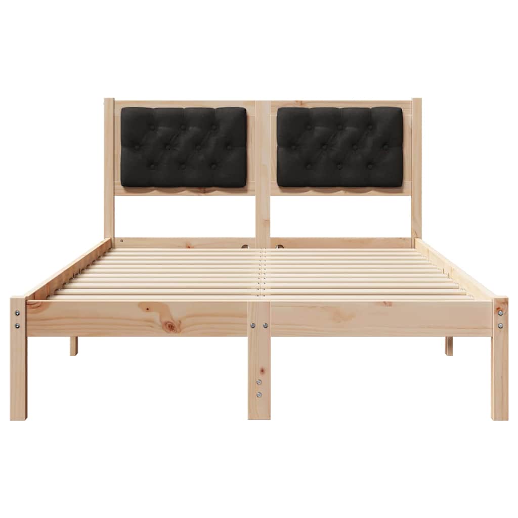 Krevetna konstrukcija Crna 120 x 190 cm Čvrsto borovo drvo