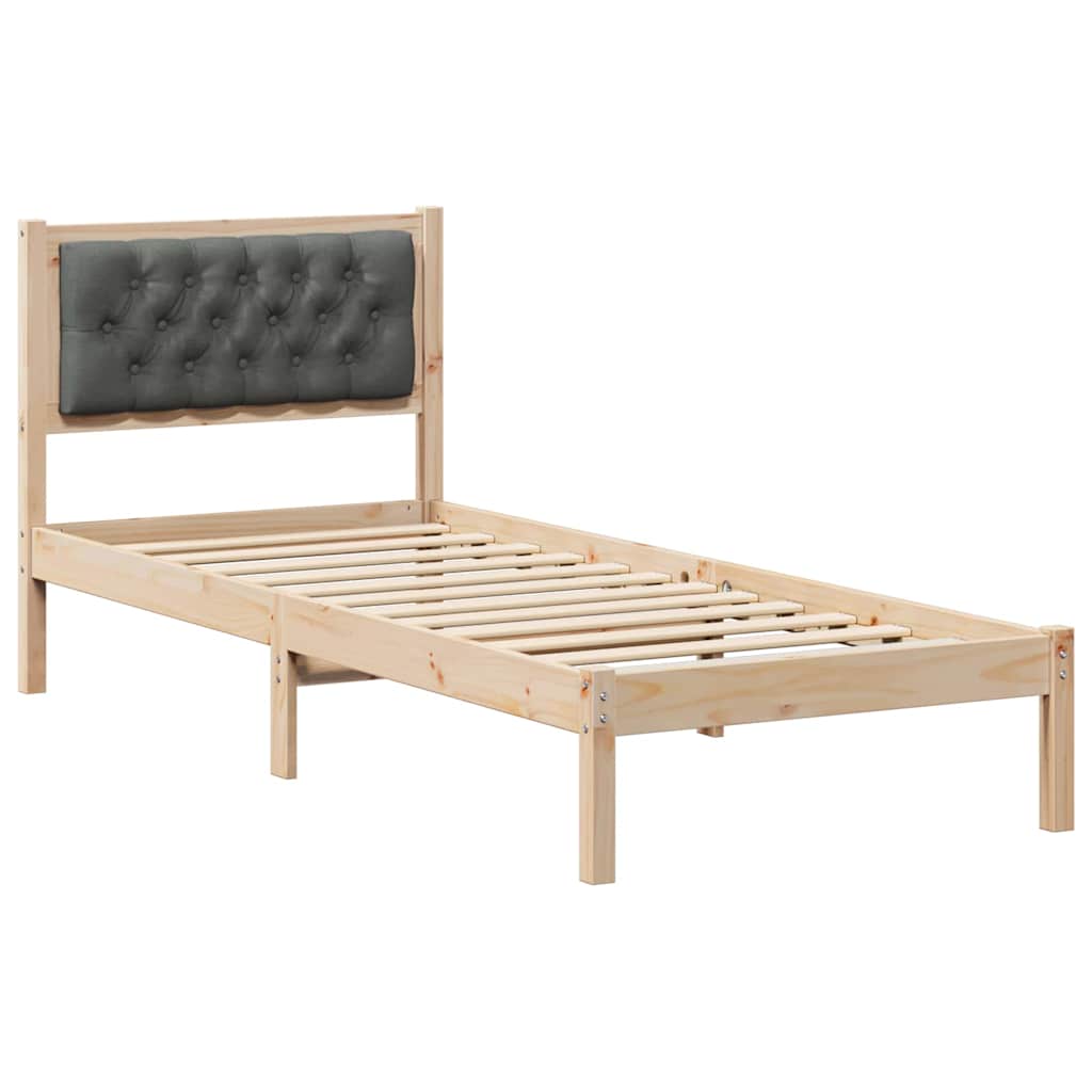 Krevetna konstrukcija Tamno siva 90 x 200 cm Čvrsto borovo drvo