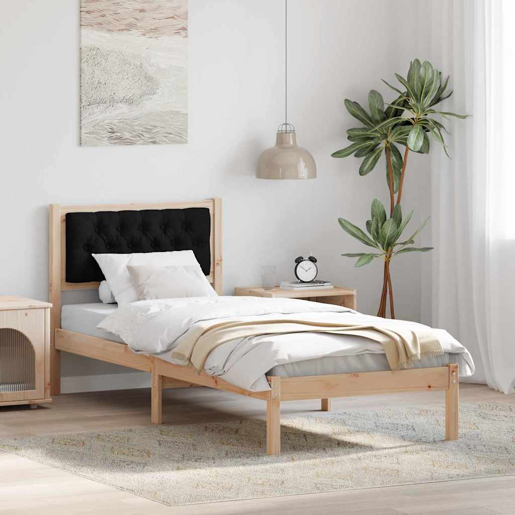 Krevetna konstrukcija Crna 80 x 200 cm Čvrsto borovo drvo