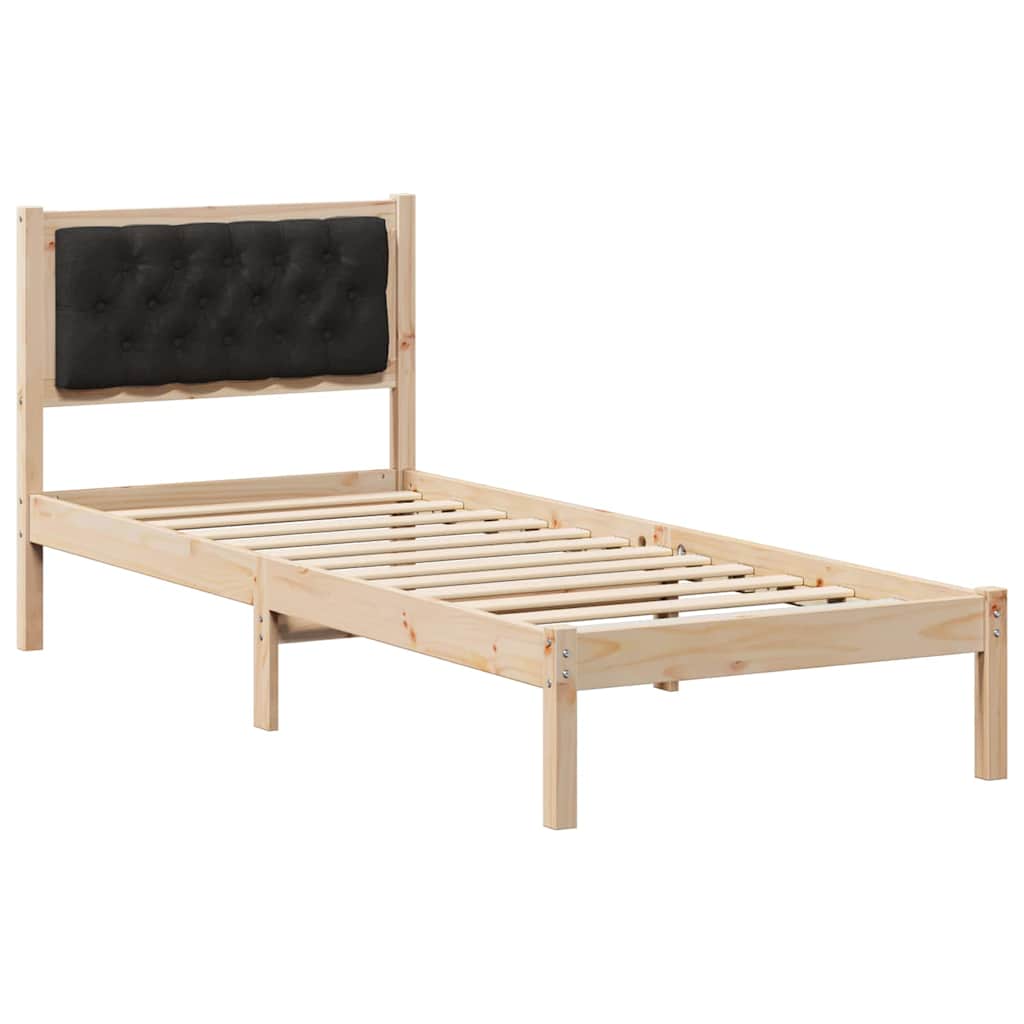Krevetna konstrukcija Crna 80 x 200 cm Čvrsto borovo drvo