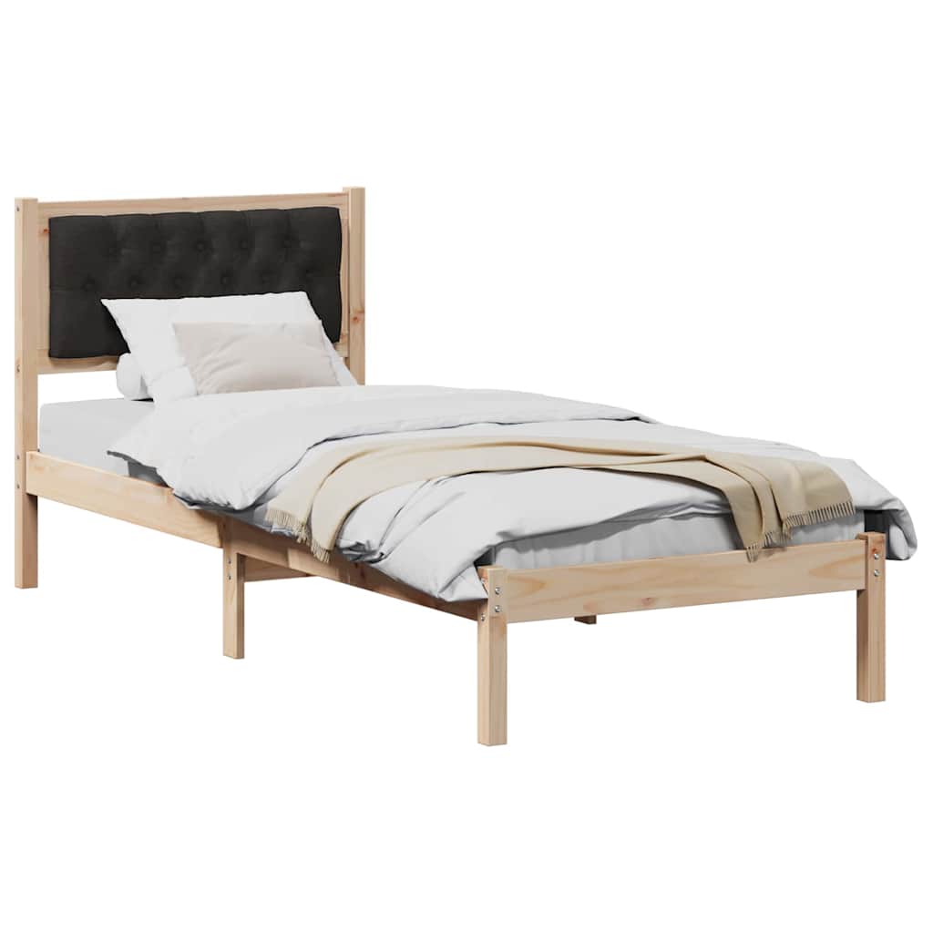 Krevetna konstrukcija Crna 80 x 200 cm Čvrsto borovo drvo