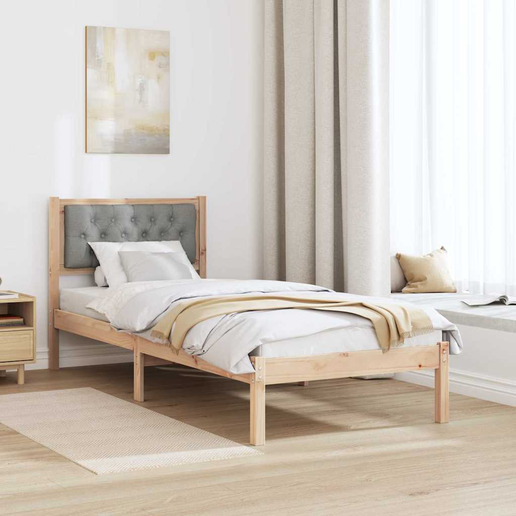 Krevetna konstrukcija s uzglavljem Svijetlo siva 75 x 190 cm