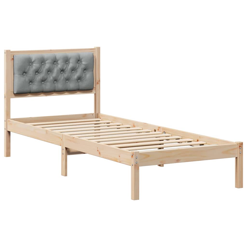 Krevetna konstrukcija s uzglavljem Svijetlo siva 75 x 190 cm