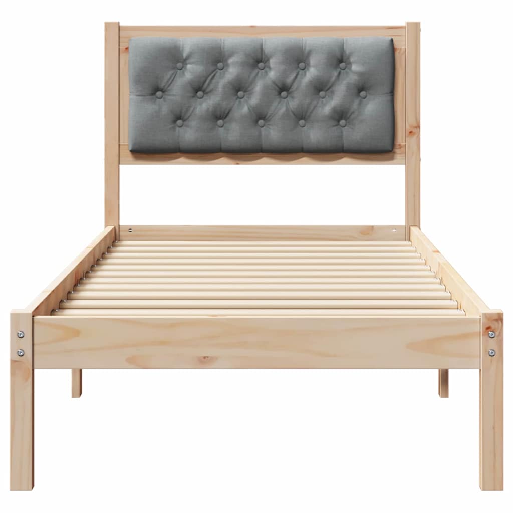 Krevetna konstrukcija s uzglavljem Svijetlo siva 75 x 190 cm