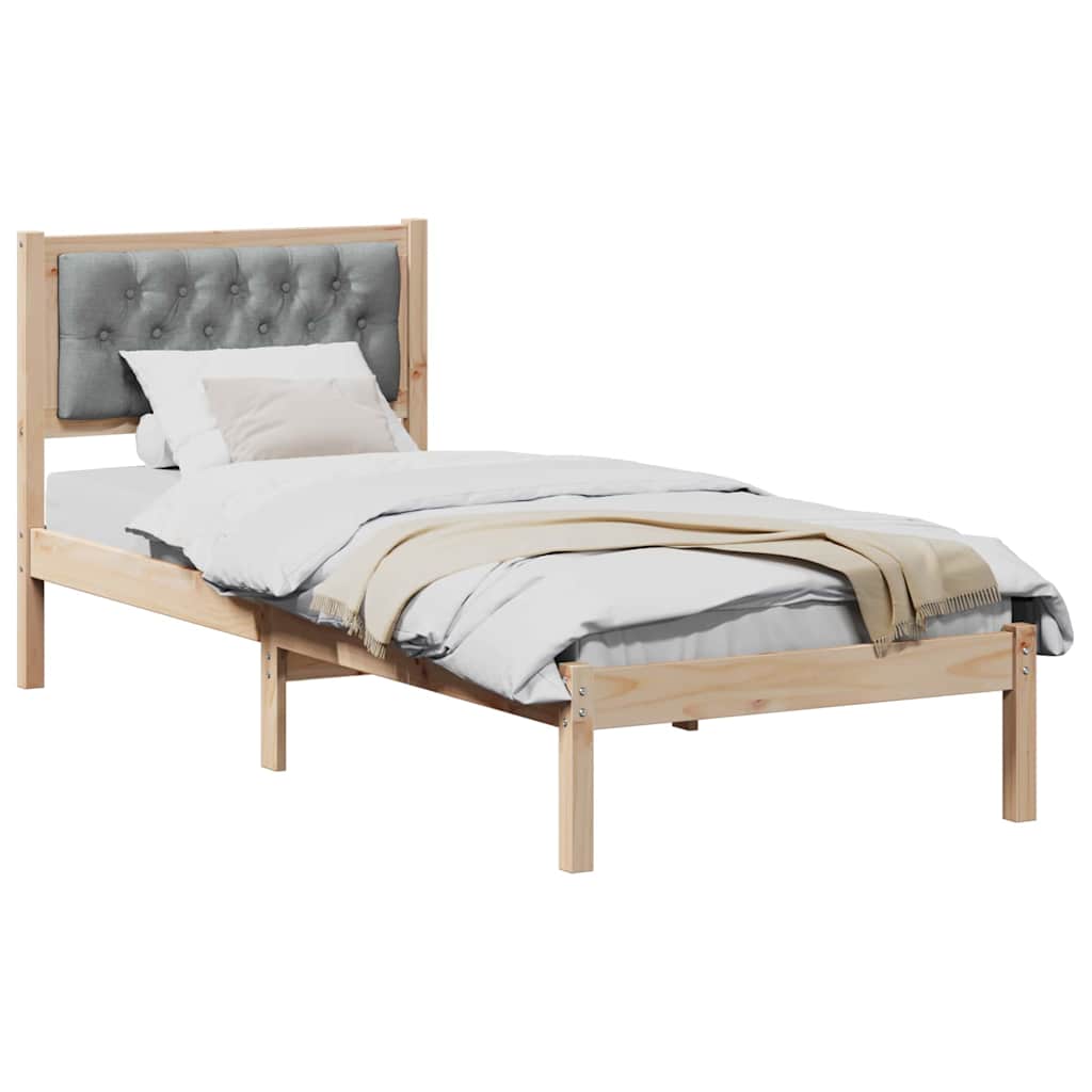Krevetna konstrukcija s uzglavljem Svijetlo siva 75 x 190 cm