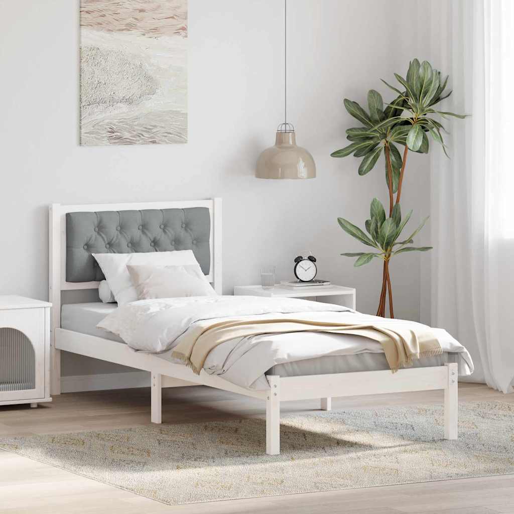 Krevetna konstrukcija s uzglavljem Svijetlo siva 75 x 190 cm