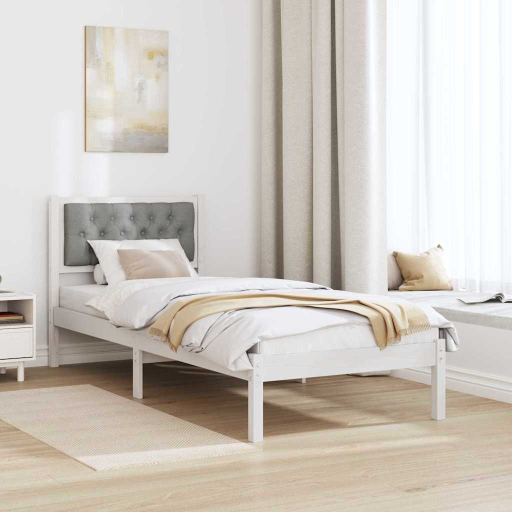 Krevetna konstrukcija s uzglavljem Svijetlo siva 75 x 190 cm