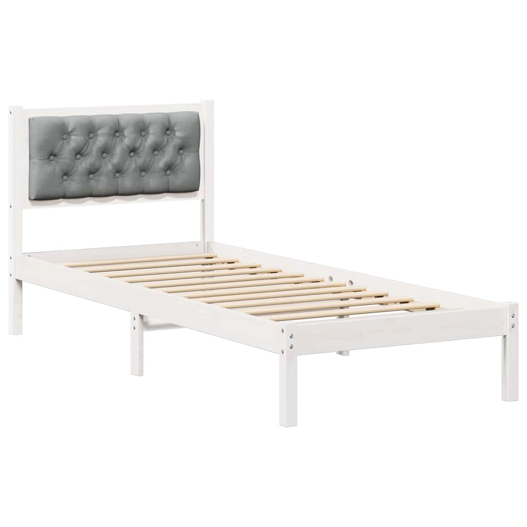 Krevetna konstrukcija s uzglavljem Svijetlo siva 75 x 190 cm