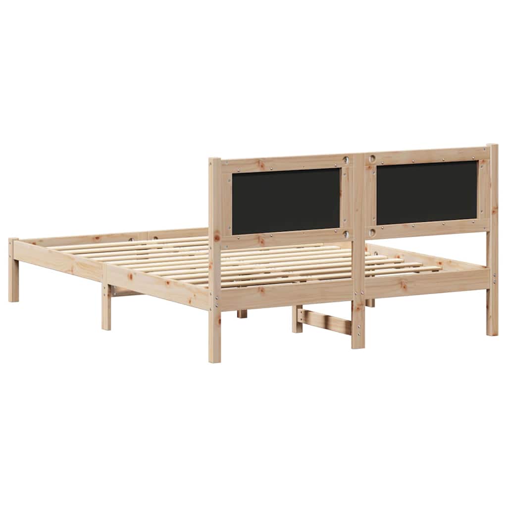Krevetni okvir s tapiciranim uzglavljem Tamno siva 140 x 190 cm
